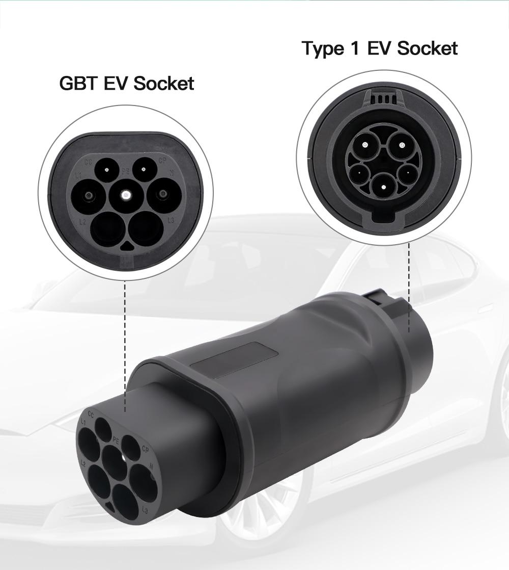 Адаптер GB/T - Type 1 32A 220В 7кВт купить переходник для