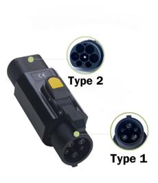 Адаптер Type 2 - Type 1 32А 7.4 кВт для електромобілів з США з фіксатором
