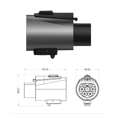Перехідник Type 2 на GBT 32A 220В 7кВт 22кВт